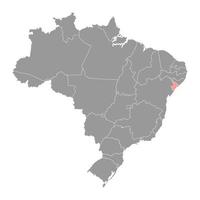sergipe carta geografica, stato di brasile. vettore illustrazione.