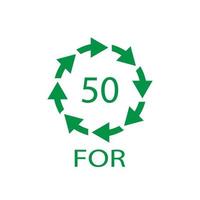 codice di riciclaggio di materiale biologico 50 per. illustrazione vettoriale