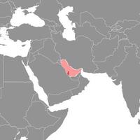 persiano golfo su il mondo carta geografica. vettore illustrazione.