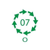 o 07 simbolo codice riciclaggio. segno di polietilene di vettore di riciclaggio di plastica.