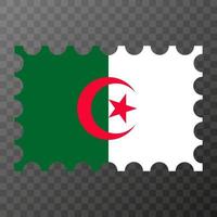 affrancatura francobollo con algeria bandiera. vettore illustrazione.