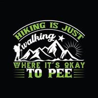 design t-shirt da trekking vettore