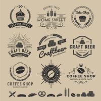 Set di logo del negozio di prodotti da forno