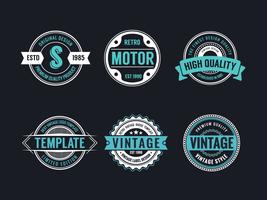 Collezione Circle Vintage and Retro Badge Design vettore