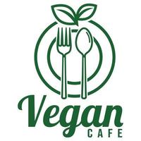 moderno vettore piatto design semplice minimalista carino logo modello di vegano vegetariano bar ristorante logo vettore per marca, bar, ristorante, sbarra, emblema, etichetta, distintivo. isolato su bianca sfondo.