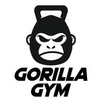 moderno vettore piatto design semplice minimalista logo modello di gorilla scimmia scimmia Palestra fitness testa portafortuna personaggio vettore collezione per marca, emblema, etichetta, distintivo. isolato su bianca sfondo.