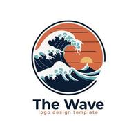 mare onda logo modello vettore icona illustrazione design. oceano onda logo modello