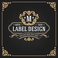 Banner di lusso Vintage Monogram Frame vettore