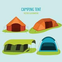 imposta di campeggio tenda vettore illustrazioni.