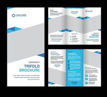 aziendale trifold opuscolo modello. moderno, creativo, e professionale tri-fold opuscolo vettore design. semplice e minimalista disposizione con blu e arancia colori. aziendale attività commerciale trifold opuscolo.