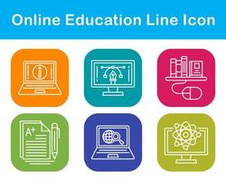 in linea formazione scolastica vettore icona impostato