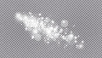effetto luce incandescente con molte particelle glitter isolate. vettore nuvola stellata con polvere. magiche decorazioni natalizie