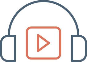 Podcast ascoltando icona vettore