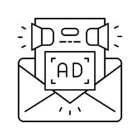 e-mail Messaggio Fidanzamento marketing linea icona vettore illustrazione