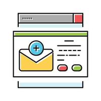 e-mail abbonamenti incremento colore icona vettore illustrazione