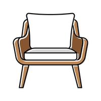 sedia cuscino Camera da letto interno colore icona vettore illustrazione