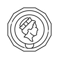 Sterlina inglese moneta linea icona vettore illustrazione