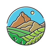 carta geografica montagna paesaggio colore icona vettore illustrazione