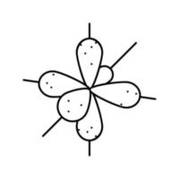 fisica molecolare struttura linea icona vettore illustrazione