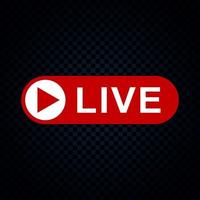 icona di live streaming. trasmissione di notizie video, banner sullo schermo del flusso televisivo. vettore