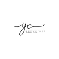 iniziale yc grafia di firma logo vettore