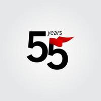 Illustrazione di progettazione del modello di vettore di celebrazione di anniversario di 55 anni