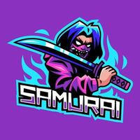 samurai logo mascotte. Perfetto per esportazione, gioco, squadra. vettore illustrazione.