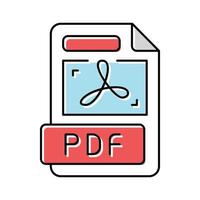 PDF file formato documento colore icona vettore illustrazione