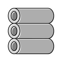 tubo acciaio produzione colore icona vettore illustrazione