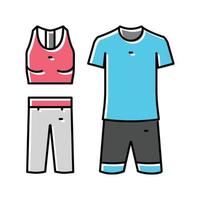 abbigliamento sportivo fitness sport colore icona vettore illustrazione