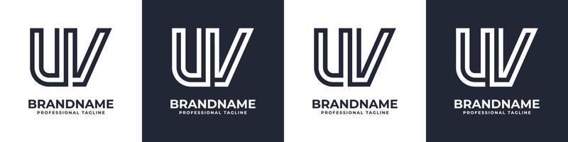 semplice uv monogramma logo, adatto per qualunque attività commerciale con uv o vu iniziale. vettore