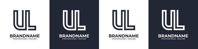 semplice ul monogramma logo, adatto per qualunque attività commerciale con ul o lu iniziale. vettore