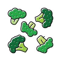 pezzo broccoli colore icona vettore illustrazione