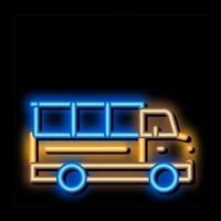 camion neon splendore icona illustrazione vettore