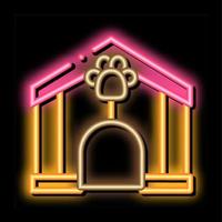 animale domestico scatola neon splendore icona illustrazione vettore