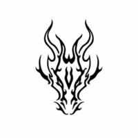 tribale Drago testa logo. tatuaggio design. stampino vettore illustrazione
