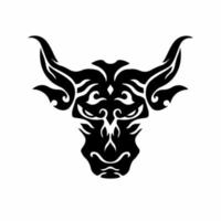 tribale Toro testa logo. tatuaggio design. stampino vettore illustrazione