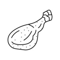 gamba pollo fritte linea icona vettore illustrazione