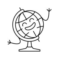 globo Stazionario personaggio linea icona vettore illustrazione