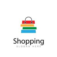 astratto shopping Borsa. astratto shopping logo. in linea negozio logo. vettore