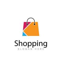 astratto shopping Borsa. astratto shopping logo. in linea negozio logo. vettore