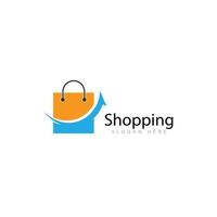 astratto shopping Borsa. astratto shopping logo. in linea negozio logo. vettore