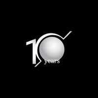 Illustrazione bianca di progettazione del modello di vettore del cerchio di celebrazione di anniversario di 10 anni