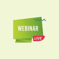 webinar live label template vettoriale illustrazione design