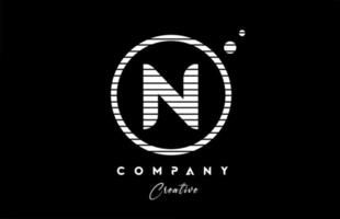 n alfabeto lettera logo icona design con nero e bianca linea banda. creativo modello per attività commerciale e azienda vettore