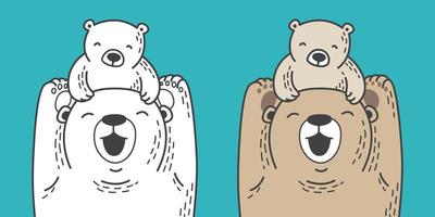 orso vettore polare orso icona logo famiglia Sorridi illustrazione personaggio cartone animato