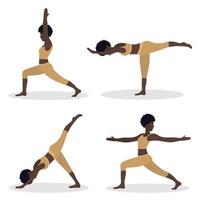 donna esercizio yoga. vettore illustrazione nel piatto cartone animato stile, concetto illustrazione per salutare stile di vita, sport, esercizio.