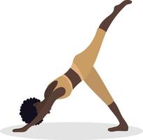 donna esercizio yoga. vettore illustrazione nel piatto cartone animato stile, concetto illustrazione per salutare stile di vita, sport, esercizio.