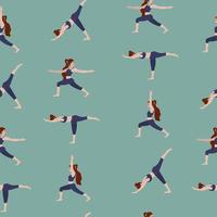 donna esercizio yoga. concetto illustrazione per salutare stile di vita, sport, esercizio. casa pagina bandiera vettore