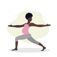 incinta donna esercizio yoga. illustrazione nel piatto cartone animato stile, concetto illustrazione per salutare stile di vita, sport, esercizio. vettore